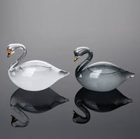 Baromètre en verre soufflé artisanal en borosilicate, style cygne, pour la décoration de la maison et la prévision météo
