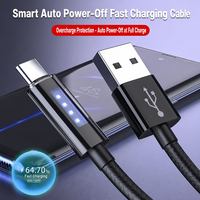 Câble USB-C vers USB-C à charge rapide avec LED, tressé en nylon, pour smartphone, tablette, ordinateur portable, 1M 2M, OEM ODM, vente en gros