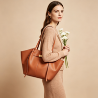 Sac fourre-tout en cuir PU pour femme, personnalisé avec logo d'usine OEM, étiquette privée, boucle à fermoir, grande capacité, pour le shopping quotidien