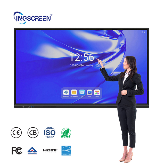 INGSCREEN 4k 65 Inch Interactive Board 20 Points Multi Touch Screen Android14/Win Smart Flat Panel with 3-Year Warranty