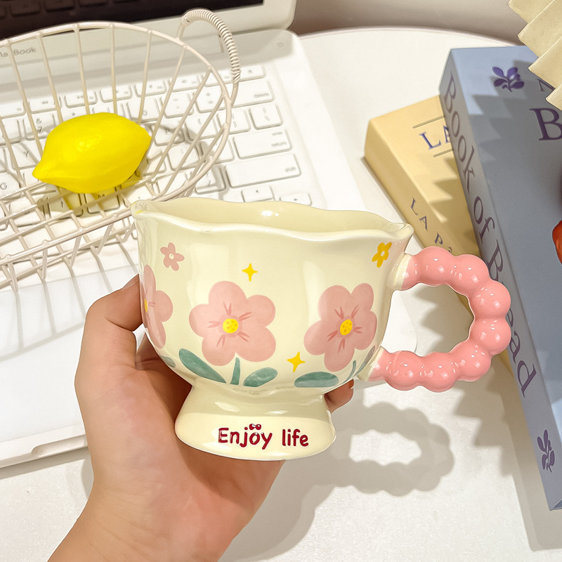 Tasse simple tournesol rose