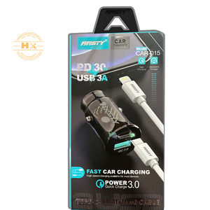 Chargeur de voiture double port Ansty CAR-015 30W à charge rapide avec câble C-Lightning et indicateur de charge LED bleu - Product Image 1