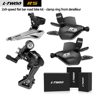 Kit de transmission 32T pour vélo de route / vélo pliant R5 2x9 vitesses avec guidon plat, manettes de vitesses à fenêtre et dérailleur avant et arrière - Product Image 2