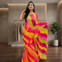 Exclusif Indien Pakistanais Designer Magnifique Georgette Imprimé Sari Élégant Blouse Élégant Fantaisie Ethnique Dernier Tendance Imprimé
