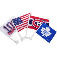 Drapeaux de fenêtre de logo de voiture de sublimation double face blanche d'impression personnalisée Drapeaux de voiture de couleur personnalisée avec poteau en plastique