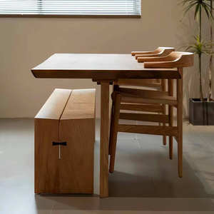 <span class=keywords><strong>Table</strong></span> à manger rectangulaire moderne <span class=keywords><strong>de</strong></span> haute qualité et durable avec plateau en bois massif et base en métal pour la maison et l'hôtellerie - Product Image 3