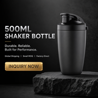 Bouteille shaker professionnelle en acier inoxydable avec grille de mélange intégrée et couvercle à vis sécurisé, logo personnalisé pour la musculation