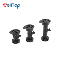 Pieds de Nivellement WELLTOP 06.006 Réglables en Plastique pour Canapé, Armoire de Cuisine, Pieds en Plastique Noir pour Meubles de Cuisine