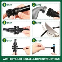Système d'irrigation goutte à goutte pour jardin, kit d'arrosage rapide avec tubes d'irrigation de 1/2" et 1/4" pour serres et bacs surélevés