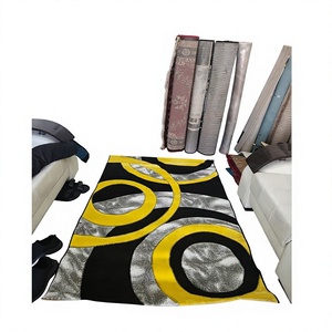 Alfombra turca moderna abstracta de Adiva, tejida en jacquard, resistente a las manchas, de pelo alto, con base de polipropileno y yute, para el hogar y hoteles. - Product Image 1