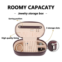 Cossni - Étuis à bijoux en cuir avec logo personnalisé - Boîte à bijoux de voyage pour femme - Rangement pour montres, boucles d'oreilles, colliers, bagues - Pour femmes