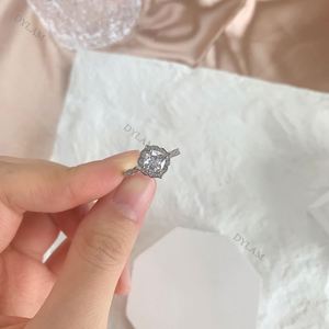 Bague de fiançailles solitaire Dylam Luxury Cz 5A, pierre principale en diamant, argent sterling 925, trèfle à quatre feuilles, bague de mariage pour femmes - Product Image 3