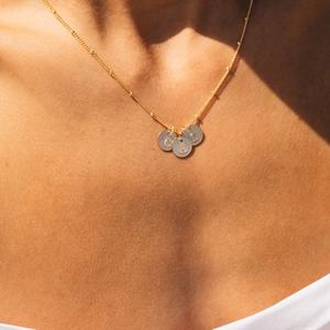 925 plata esterlina 14K/18K chapado en oro Vermeil joyería fina diseño clásico personalizado tres alfabeto inicial letra encanto collar - Product Image 3