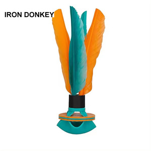 IRONDONEKY Ballon de plage de santé 21 cm pour l'extérieur, OEM, base en caoutchouc pour l'extérieur, plumes de poulet, <span class=keywords><strong>badminton</strong></span> - Product Image 1