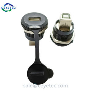 Connecteur de Port d'imprimante de Type B à Type <span class=keywords><strong>A</strong></span>, montage sur panneau, coque métallique noire étanche IP65 femelle USB 3.0 - Product Image 5