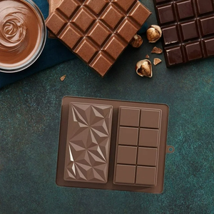 Food Grade <b>Silicone</b> Mold Full Board Grid Diamond Chocolate Bar Mould Nonstick Baking <b>Tool</b> for DIY Candy Dessert - Product Image 2