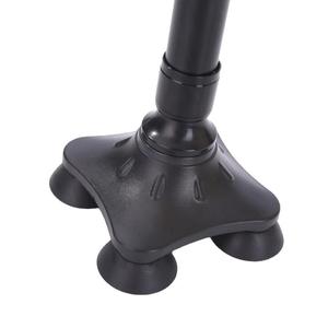 Telescopic Walking Stick With Led <b>Light</b> Black Aluminum Alloy For Seniors Non Slip Four Legged Cane - Product Image 3