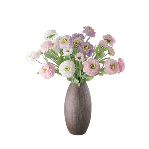 Fleur de camélia artificielle CallaFloral, branche unique, rouge et blanc, polyester, décoration intérieure, bouquet de mariage - Product Image 5