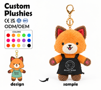 Pendentif en peluche renard personnalisé OEM ODM, porte-clés en peluche mignon avec logo, jouet promotionnel