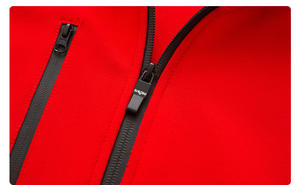 Logotipo personalizado 380gsm Canvas Windbreaker Thin Stand Collar Zip-Up Basic Casual Company Uniform Hood for Winter Front Logo Position - Product Image 3