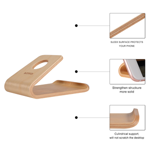 In legno naturale supporto per telefono Dock portatile per iPhone & <span class=keywords><strong>iPad</strong></span> casa e soggiorno compatibile con accessori per telefoni cellulari