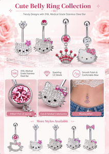 Anello simpatico gatto all'<span class=keywords><strong>ombelico</strong></span> alla moda da donna in acciaio inossidabile <span class=keywords><strong>Piercing</strong></span> gioielli zircone <span class=keywords><strong>ombelico</strong></span> per feste di matrimonio - Product Image 3
