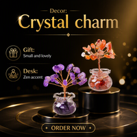 Sinyore En gros Gravier de cristal énergétique de guérison, copeaux pour base de mini-bouquet, décoration d'arbre, thème Amour Feng Shui, DIY