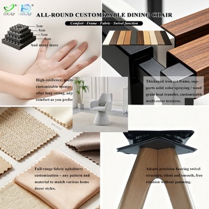 Sillas de Comedor OKAY al por Mayor, Sillas de Comedor Giratorias 360° de Alta Calidad, de Lujo, con Retorno Automático, Modernas, Minimalistas, de Tela, para Cafetería y Hotel - Product Image 2