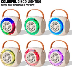 Macchina per Karaoke portatile con microfono Wireless Set 10W Stereo <span class=keywords><strong>K</strong></span> Song BT Speaker regali per adulti bambini con luci LED RGB - Product Image 3