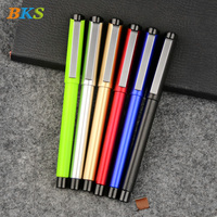 Stylo bille à roulement en plastique de luxe BKS Wholesale pour cadeaux d'affaires, 1,0 mm, avec logo personnalisé promotionnel