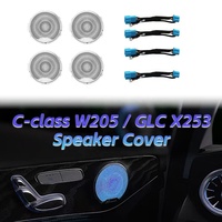 Kit de rétrofit intérieur pour Mercedes W205 GLC X253 C-Coupe : Lot de 4 caches-haut-parleurs de porte avec éclairage d'ambiance 64 couleurs