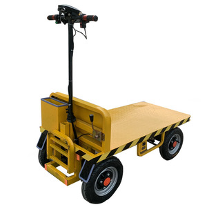 Batterie manuelle industrielle personnalisée en acier Chariot de transport pliant à plate-forme électrique robuste à quatre roues - Product Image 3