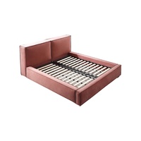 Cama Doble Moderna y Sencilla de Color Rosa para Dormitorio u Hotel, con Estructura de Sofá Cama