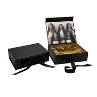 Boîte d'emballage pour extensions de cheveux en papier avec ruban personnalisé, prix compétitif, emballage cadeau rose marbré