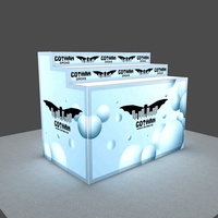 Comptoir de stand d'exposition pliable de 1,2 m avec rétroéclairage LED, en aluminium SEG, impression personnalisée, table à niveaux