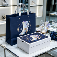 Ensemble de sacs en papier pour chaussures avec design imprimé personnalisé, écologique, boîtes d'expédition en carton ondulé avec impression de logo personnalisable