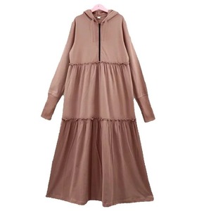 Felpa da donna con cappuccio Maxi abito primavera con Zip <span class=keywords><strong>vestiti</strong></span> da ragazza adolescente manica lunga una linea Midi/Maxi abito plissettato con foro per le dita - Product Image 2