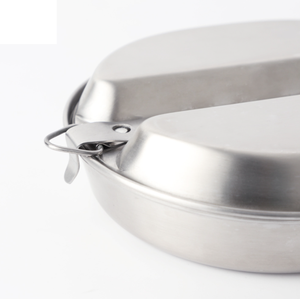 Camping hunting beach camping sports Stainless Steel camping <b>Mess</b> tin <b>Kit</b> Tray & Frying Pan Portable Camping Cookware Set - Product Image 4