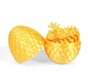Luckykoo 3D impreso colorido PLA cristal dragón huevo PLA amigable para niños regalo figura de acción animales creatividad Juguetes - Product Image 1