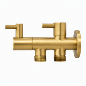 Deviatore Bidirezionale a Parete per <span class=keywords><strong>Vasca</strong></span> <span class=keywords><strong>e</strong></span> <span class=keywords><strong>Doccia</strong></span> in Ottone Giallo con Valvola in Rame, Finitura Oro Filigranato - Product Image 1