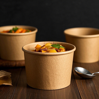 Gobelet à soupe en papier kraft biodégradable et recyclable de haute qualité, à paroi simple, écologique, avec logo personnalisé pour contenants alimentaires jetables