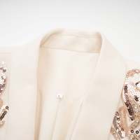 Nouvelle arrivée, robe de costume élégante pour femmes, style de déplacement, robe blazer courte à sequins brodés, col en V profond sexy, sur mesure