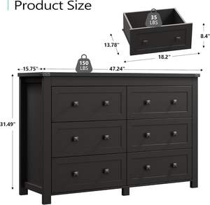 Moderna camera <span class=keywords><strong>da</strong></span> letto cassettone 6 cassetti casale armadio in legno per armadio ampio supporto TV per corridoio <span class=keywords><strong>ingresso</strong></span> soggiorno - Product Image 3