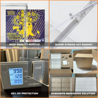 Boîte de présentation moderne en acrylique transparent de qualité supérieure, protection UV N52, écologique, pour présentoirs à hauteur réglable, emballage exquis pour