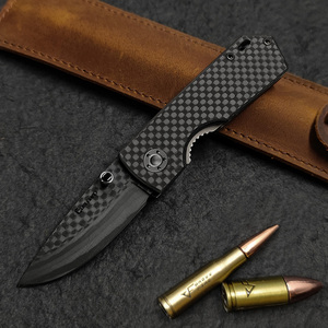 Navaja Plegable Ligera de Fibra de Carbono de 5.2'' con Hoja de Cerámica Negra Pulida de 2'' para Uso Diario, con Anillo para el Pulgar Ambidiestro - Product Image 2