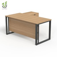 Bureau d'ordinateur exécutif IULTRA, design moderne en forme de L, table de PDG avec gestion des câbles intégrée, résistant à l'eau, garantie 10 ans