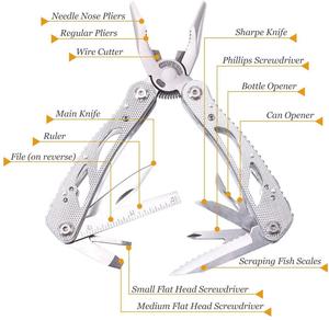<span class=keywords><strong>Multitool</strong></span> 12 en 1 Multi-Pince avec jeu d'embouts de tournevis Kit d'outils multiples en acier inoxydable pour l'extérieur, le camping et la randonnée - Product Image 4