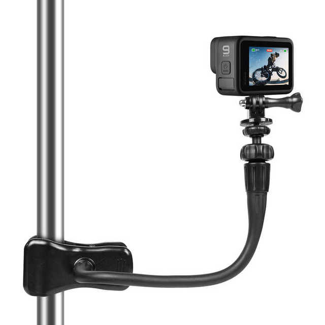 Adjustable Jaws Flex Clamp Mount Gooseneck Extension for Logitech Webcam C925e/C922x/ GoPro Hero 13/12/11/10/9/Arlo Ultra/Pro 2