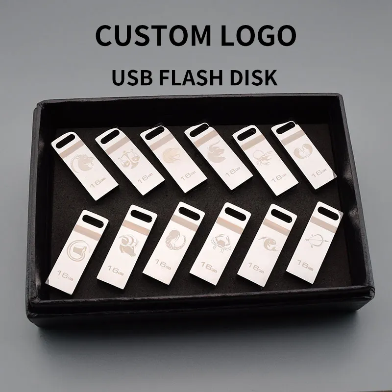 Pen Drive all'ingrosso logo personalizzato USB flash Drive 16GB 8GB 4GB metallo Pen Drive Pendrive USB memoria Flash USB personalizzata chiavetta USB