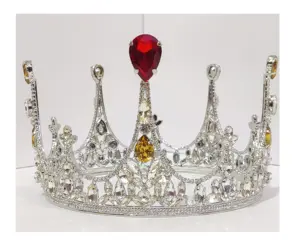 Cristallo Vintage Royal King diademi e corone uomini Pageant Prom ornamenti per capelli corona da sposa disponibile a prezzo all'ingrosso